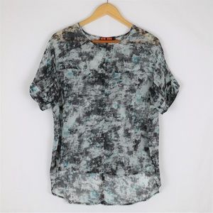 🌻Love tree brown and blue short sleeve Top